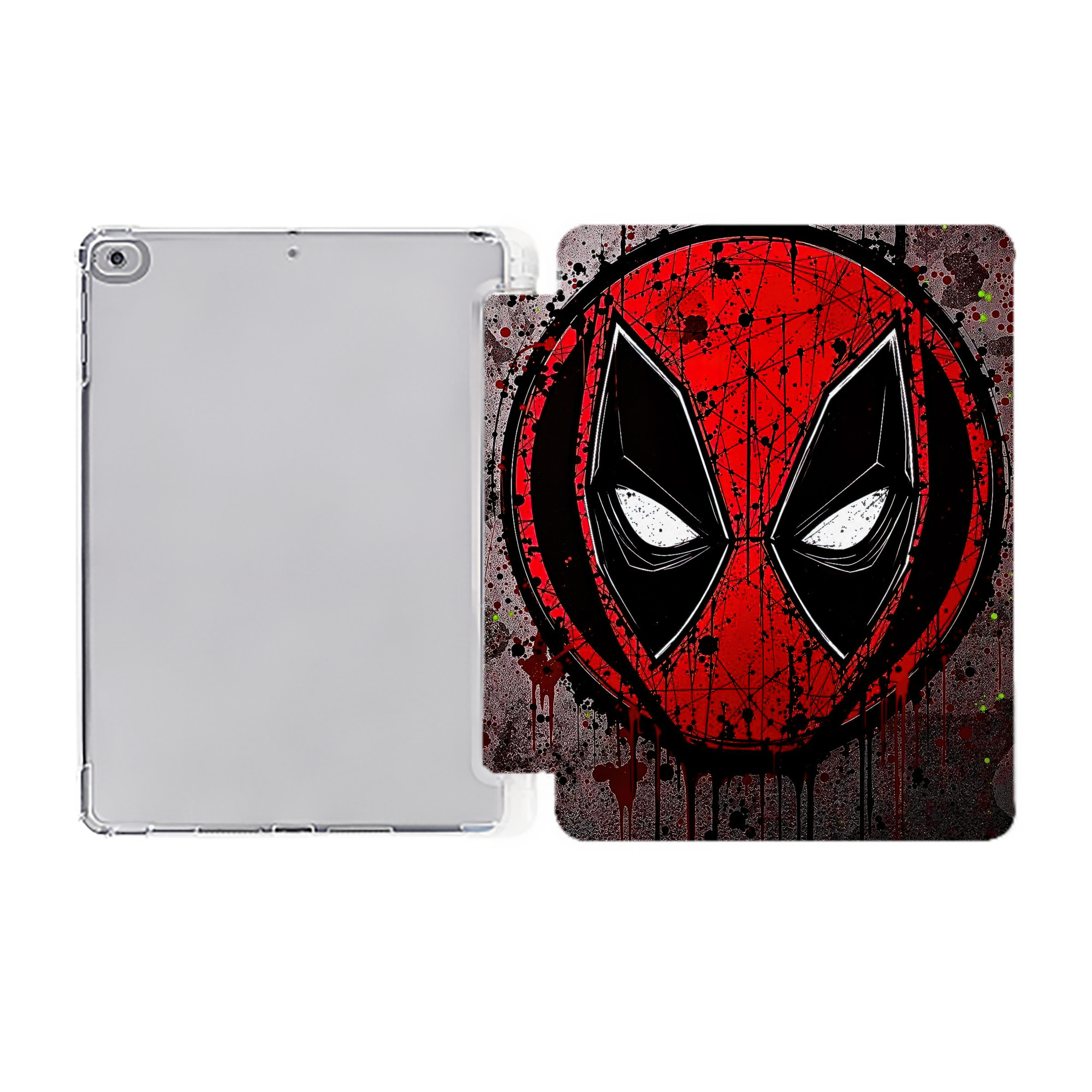 （画像用） Deadpool デッドプール IPad ケース ペン収納付き 三つ折りスタンド PUレザー×シリコン 対応機種9.5/10.5/10.9インチ